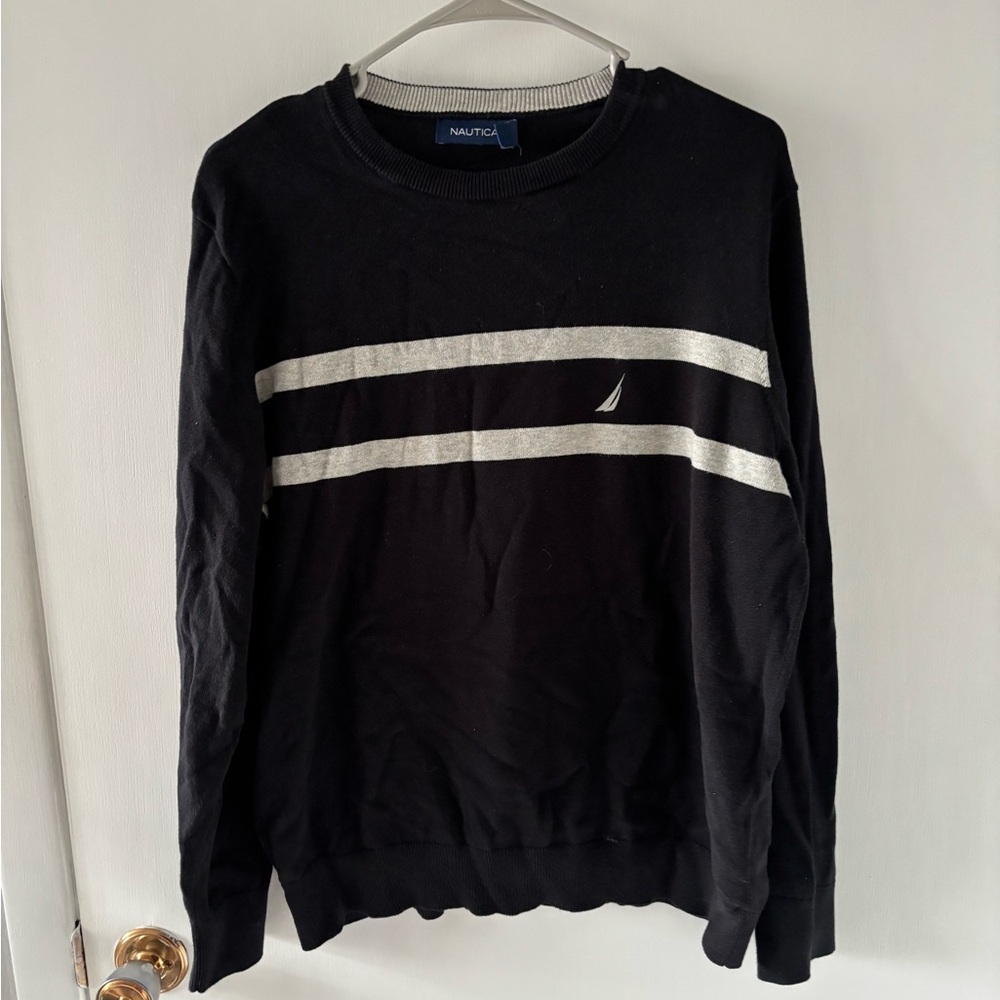 Nautica Black Pullover with White Accents